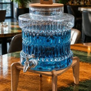 کلمن شیشه ای پایه چوبی
