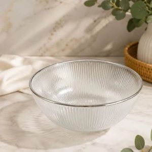 کاسه سالاد سولو لب نقره ای